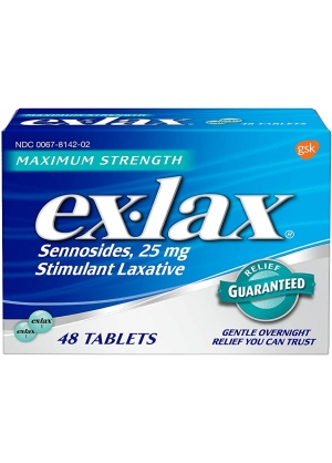 Laxantes  EXLAX en capsulas de 48 tabletas
